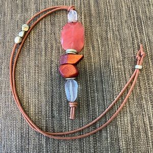 Beautiful neutral stone and crystal necklace